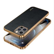 SULADA - SULADA iPhone 12 Pro Max Skal PU Läder TPU Litchi Textur Svart
