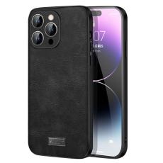 SULADA - SULADA iPhone 14 Pro Skal i PU Läder med Crazy Horse Textur - Svart