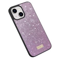 SULADA - SULADA iPhone 15 Plus Back Cover PU Läder Glitter - Lila
