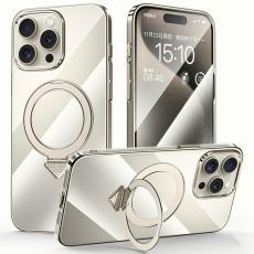 SULADA - SULADA iPhone 15 Pro Max Skal MagSafe Ställ Clear PC Titanium Grey