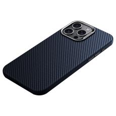 SULADA - SULADA iPhone 15 Pro Max Skal Metallram Läder TPU - Blå