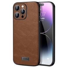 SULADA - SULADA iPhone 15 Pro Max Skal PU Läder TPU PC Stöttålig Brun