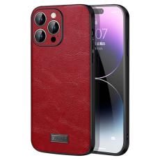 SULADA - SULADA iPhone 15 Pro Max Skal PU Läder TPU PC Stöttålig Röd