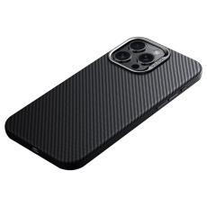 SULADA - SULADA iPhone 15 Pro Skal Magnetiskt Metall Linsskydd Kolfiber Svart