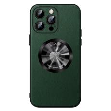 SULADA - SULADA iPhone 15 Pro Skal Microfiber Läder + TPU Skydd Grön