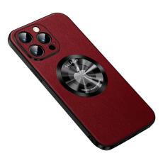 SULADA - SULADA iPhone 15 Pro Skal PU Läder Coated TPU Röd