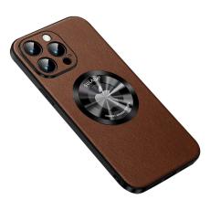 SULADA - SULADA iPhone 15 Pro Skal PU Läder TPU MagSafe Kompatibel - Brun
