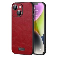 SULADA - SULADA iPhone 15 Skal PU Läder Coated TPU+PC Röd Drop Skydd