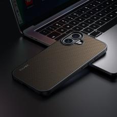 SULADA - SULADA iPhone 16 Plus Skal MagSafe Metallram PU+TPU Brun