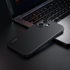 SULADA - SULADA iPhone 16 Plus Skal MagSafe Metallram PU+TPU Svart