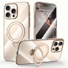 SULADA - SULADA iPhone 16 Pro Skal MagSafe Kickstand Klar PC Titanium Gold