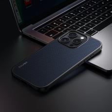 SULADA - SULADA iPhone 16 Pro Skal MagSafe Metallram PU+TPU Blå