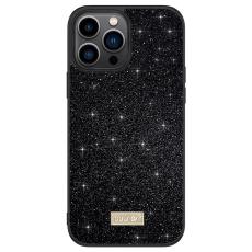 SULADA - SULADA iPhone 16 Pro Skal PU Läder + PC + TPU Glittrande Svart