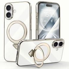 SULADA - SULADA iPhone 16 Skal MagSafe Kickstand Klar PC Titanium Grey