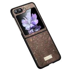 SULADA - SULADA Galaxy Z Flip5 Glitter Skal PU Läder Multi-färg