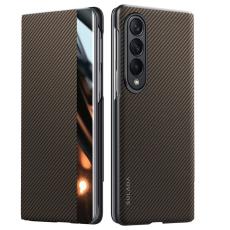SULADA - SULADA Galaxy Z Fold4 5G Skal Läder Fodral Brun