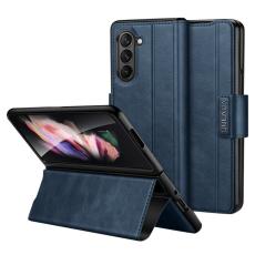 SULADA - SULADA Galaxy Z Fold5 PU Läder Skal Stöd Fodral Sapphire