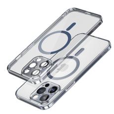 SULADA - SULADA TPU+PC Skal för iPhone 15 Pro MagSafe Transparent Blå