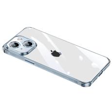 SULADA - SULADA Ultra Clear Fodral för iPhone 15 TPU + Härdat Glas - Transparent Blå