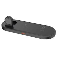 OEM - W28 3-i-1 Skrivbord 15W Tr&aring;dl&ouml;s Laddare f&ouml;r Telefon, Klocka, H&ouml;rlurar