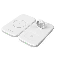 OEM - W66 3-i-1 Trådlös Telefonladdare 15W Snabbladdningsställ - Vit