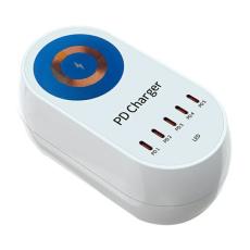 OEM - WLX-810C 140W GaN skrivbordsladdare med 5 PD-portar och 15W trådlös laddning