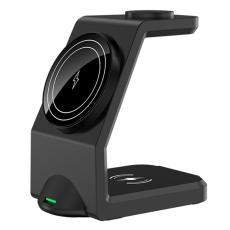 OEM - WT158 3-i-1 15W Magnetisk Trådlös Laddare Ställ Multifunktionell Docka