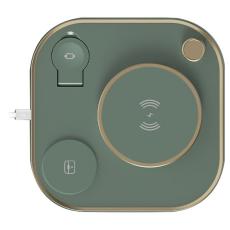 OEM - X3 Magnetisk Trådlös Laddare 15W 3-i-1 Snabbladdningsstation - Grön