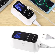 OEM - YC-CDA19 Dockningsstation 8-Port USB Laddare med LED-display - EU-kontakt