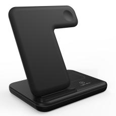 OEM - 3-i-1 Trådlös laddare för mobil, hörlurar och smartklocka, svart
