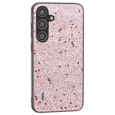 ABEEL - ABEEL Galaxy S24+ Skal PU Läder Glitter Ytbehandling - Rosa