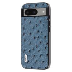 ABEEL - ABEEL Google Pixel 8 Fodral Ostrich Textur Blå Genuine Leather