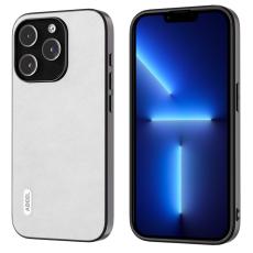 ABEEL - ABEEL iPhone 13 Pro Max Skal Drop-Proof Litchi Textur Vit