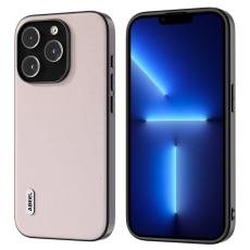 ABEEL - ABEEL iPhone 13 Pro Max Skal Glitter PU L&auml;der Vit