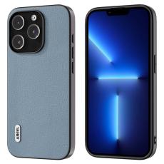 ABEEL - ABEEL iPhone 13 Pro Skal Litchi Textur Ultra Tunn Läder - Baby Blue