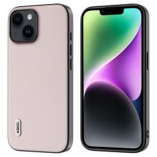 ABEEL - ABEEL iPhone 14 Fodral PU L&auml;der Glitter Yta Skydd - Vit