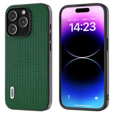 ABEEL - ABEEL iPhone 14 Pro Max Fodral Läder Coated PC+TPU Grön