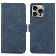 ABEEL - ABEEL iPhone 14 Pro Max Fodral Shockproof PU Läder Blå