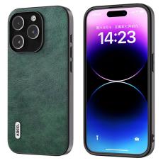 ABEEL - ABEEL iPhone 14 Pro Max Skal Drop-Proof Litchi Grön