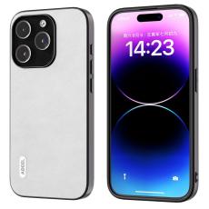 ABEEL - ABEEL iPhone 14 Pro Max Skal Drop-Proof Litchi Textur Vit