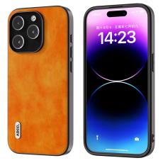 ABEEL - ABEEL iPhone 14 Pro Max Skal Drop-Skydd Litchi Textur Orange