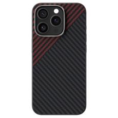 ABEEL - ABEEL iPhone 14 Pro Max Skal MagSafe Kolfiber Svart/Röd