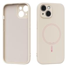 ABEEL - ABEEL iPhone 14 Skal MagSafe Kompatibelt Silikon Beige