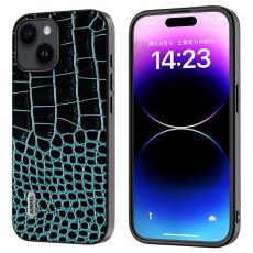 ABEEL - ABEEL iPhone 15 Fodral Anti-fall Krokodiltextur Blå