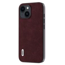 ABEEL - ABEEL iPhone 15 Fodral Litchi Textur PU Läder Drömmande Lila