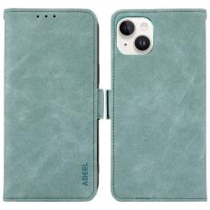 ABEEL - ABEEL iPhone 15 Läderfodral RFID Skydd Magnetisk - Baby Blue