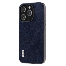 ABEEL - ABEEL iPhone 15 Pro Max Skal Retro Litchi Textur Blå
