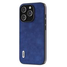 ABEEL - ABEEL iPhone 15 Pro Max Skal Texturerad PU Läder Blå