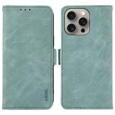 ABEEL - ABEEL iPhone 15 Pro Max Wallet Case PU Läder Ställ Baby Blue