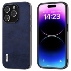 ABEEL - ABEEL iPhone 15 Pro Skal Drop Proof PU Läder Blå